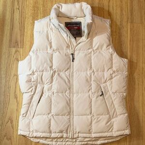 Eddie Bauer WeatherEdge White Puffer Vest - Quilted Down - Size M